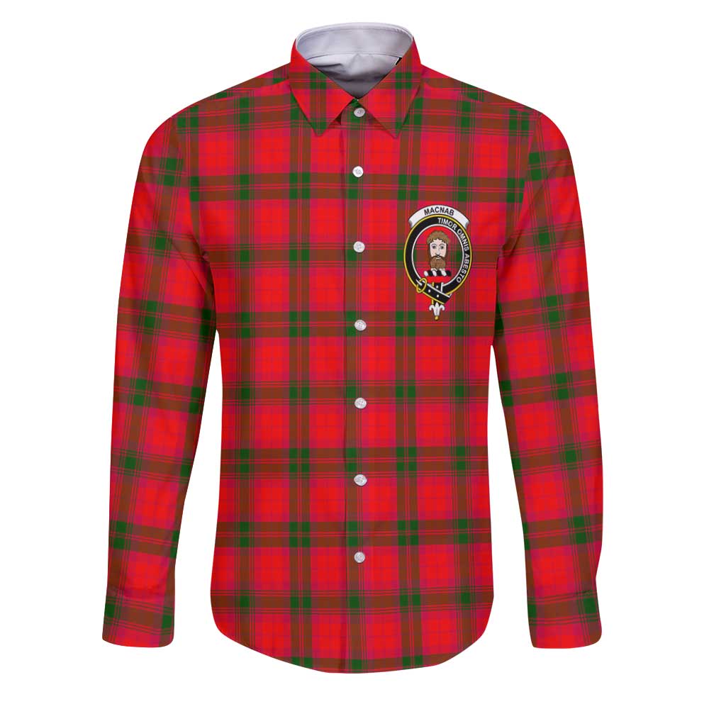 Clan Macnab Tartan Long Sleeve Button Shirt Crest And Plaid Basic Style
