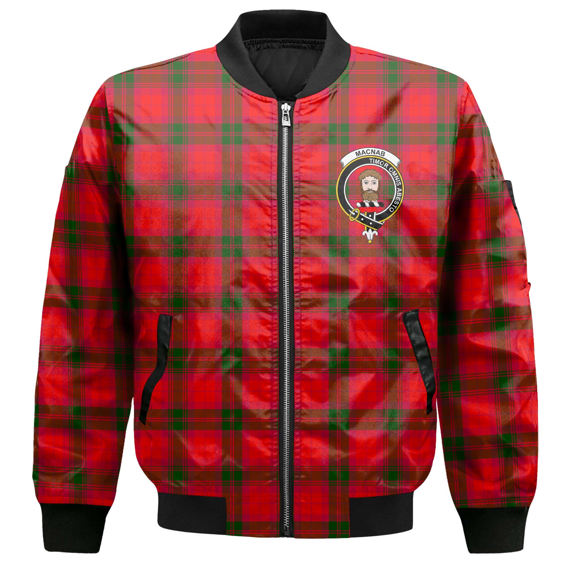 Clan Macnab Tartan Women Bomber Jacket Crest And Plaid Basic Style