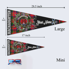 Clan Macnaughten Tartan Felt Pennant Crest And Plaid Basic Style