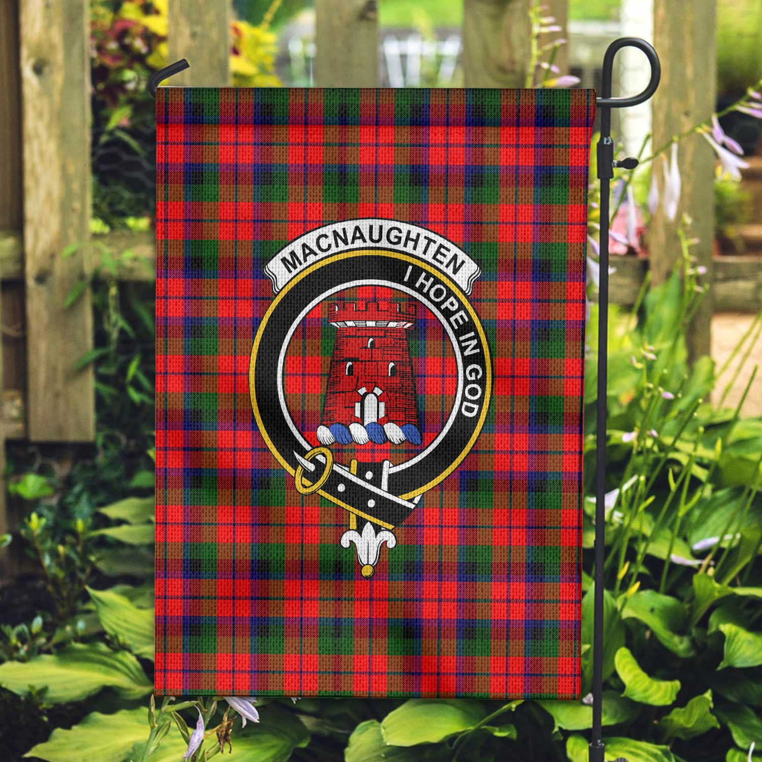 Clan Macnaughten Tartan Garden Flag Crest And Plaid Basic Style