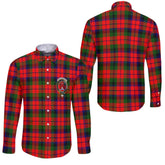 Clan Macnaughten Tartan Long Sleeve Button Shirt Crest And Plaid Basic Style