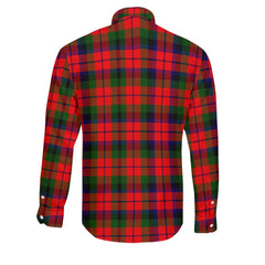Clan Macnaughten Tartan Long Sleeve Button Shirt Crest And Plaid Basic Style