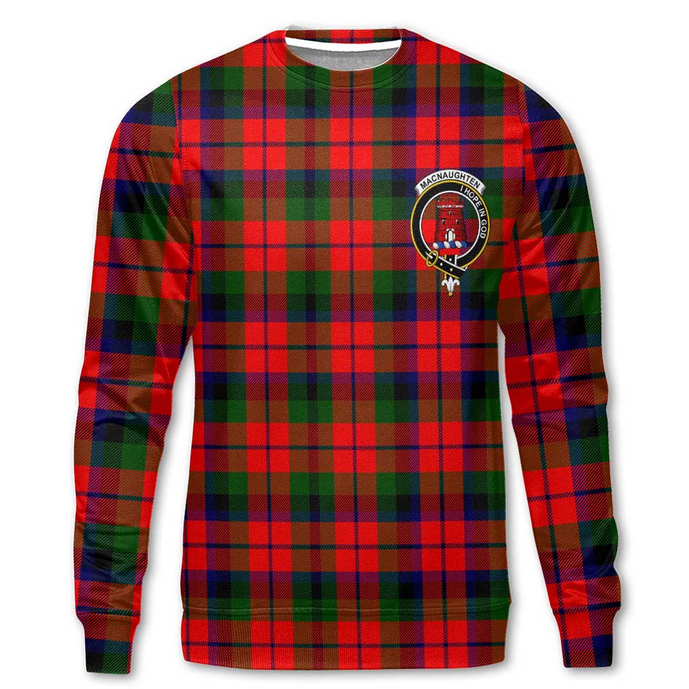 Clan Macnaughten Tartan Women Sweatshirt Crest And Plaid Basic Style