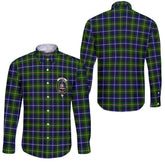 Clan Macneil Of Barra Tartan Long Sleeve Button Shirt Crest And Plaid Basic Style