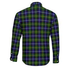 Clan Macneil Of Barra Tartan Long Sleeve Button Shirt Crest And Plaid Basic Style