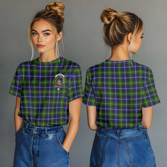 Clan Macneil Of Barra Tartan Women T Shirt Crest And Plaid Basic Style
