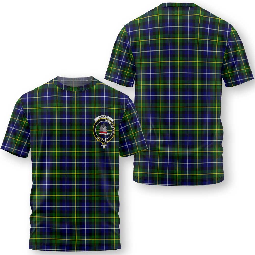 Clan Macneil Of Barra Tartan Women T Shirt Crest And Plaid Basic Style