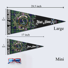 Clan Macneil Of Colonsay Tartan Felt Pennant Crest And Plaid Basic Style