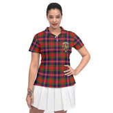 Clan Macpherson Tartan Women Polo Shirt Crest And Plaid Basic Style