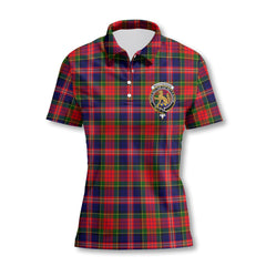 Clan Macpherson Tartan Women Polo Shirt Crest And Plaid Basic Style