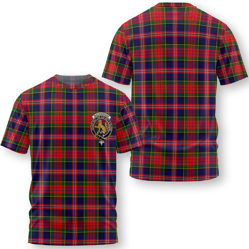 Clan Macpherson Tartan Women T Shirt Crest And Plaid Basic Style