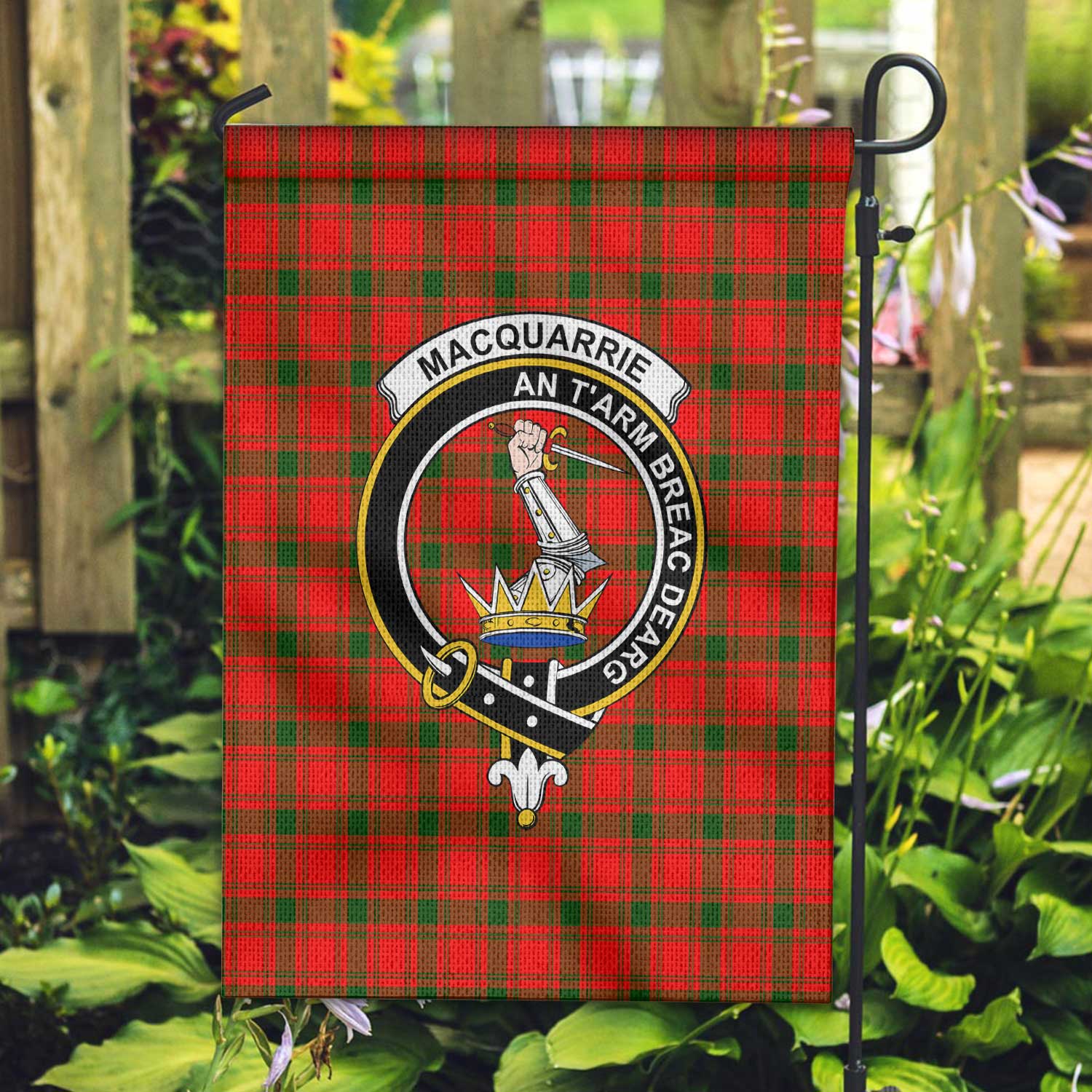 Clan Macquarrie Tartan Garden Flag Crest And Plaid Basic Style