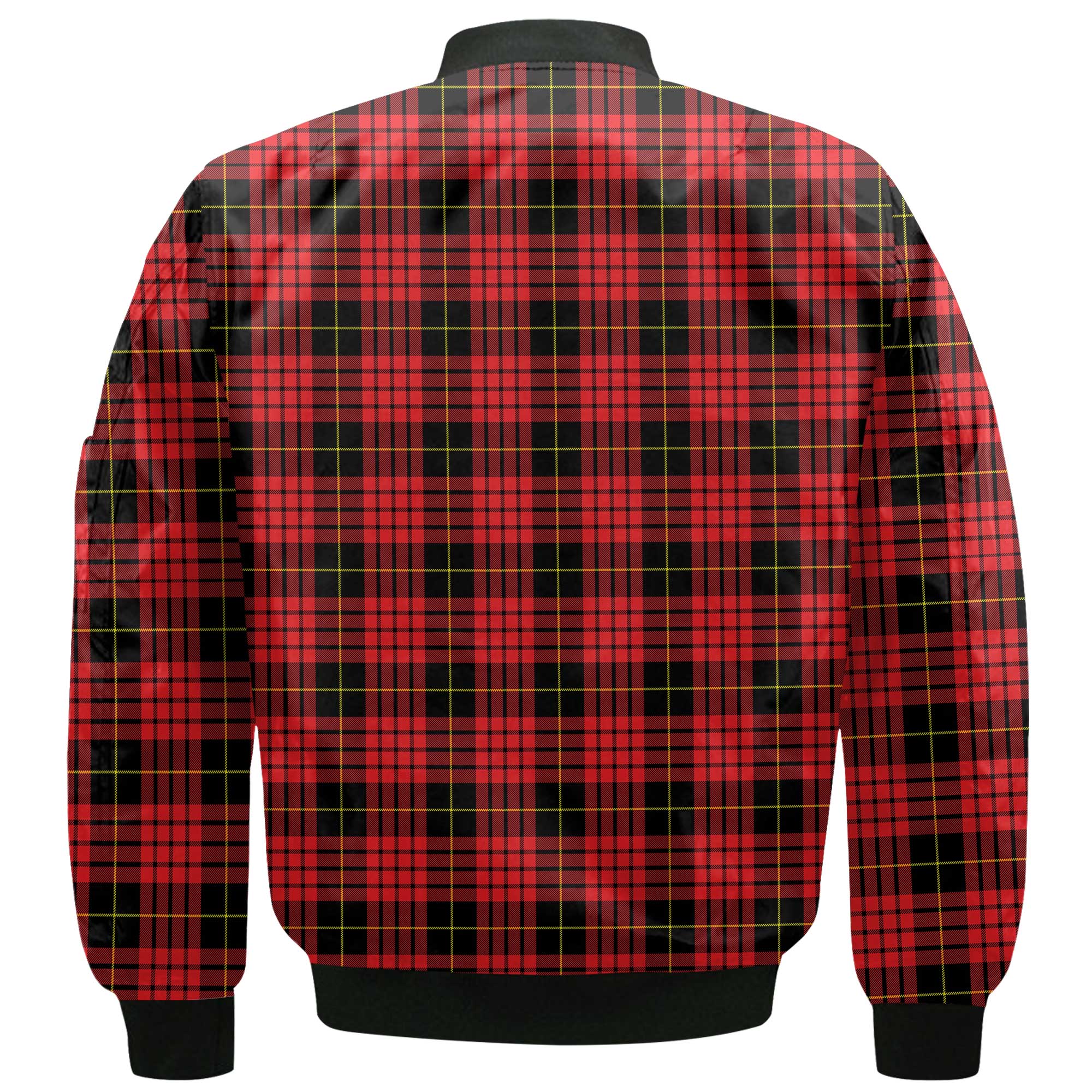 Clan Macqueen Tartan Men Bomber Jacket Crest And Plaid Basic Style