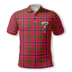 Clan Macrae Tartan Golf Men Polo Shirt Crest And Plaid Basic Style