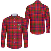 Clan Macrae Tartan Long Sleeve Button Shirt Crest And Plaid Basic Style