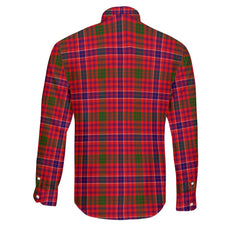 Clan Macrae Tartan Long Sleeve Button Shirt Crest And Plaid Basic Style