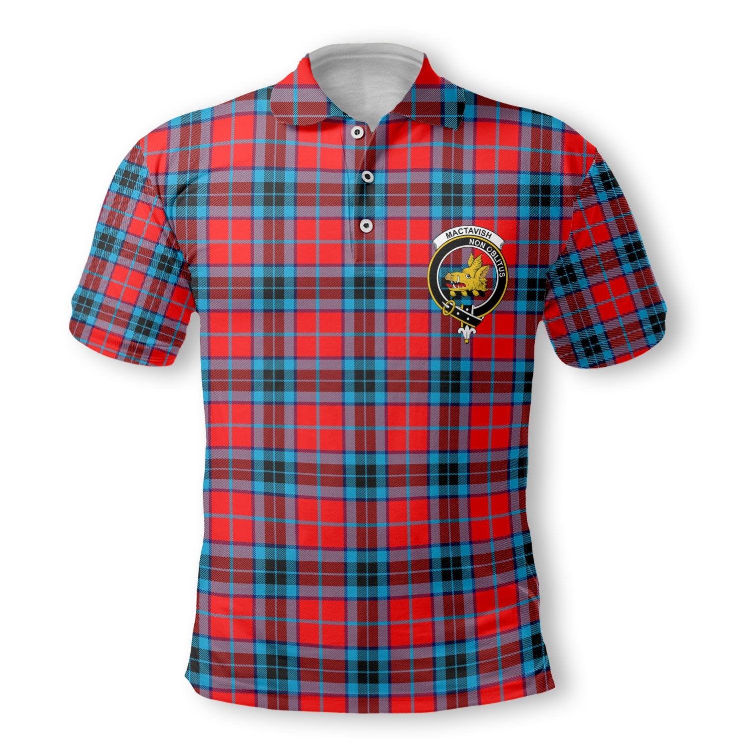 Clan Mactavish Tartan Golf Men Polo Shirt Crest And Plaid Basic Style