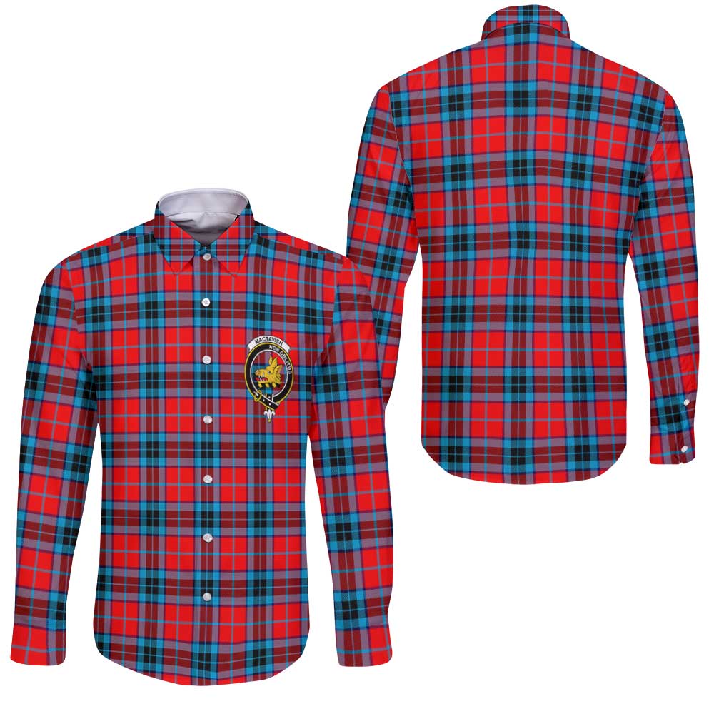 Clan Mactavish Tartan Long Sleeve Button Shirt Crest And Plaid Basic Style