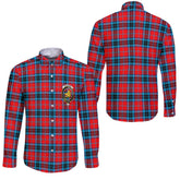 Clan Mactavish Tartan Long Sleeve Button Shirt Crest And Plaid Basic Style