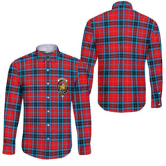 Clan Mactavish Tartan Long Sleeve Button Shirt Crest And Plaid Basic Style