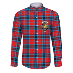 Clan Mactavish Tartan Long Sleeve Button Shirt Crest And Plaid Basic Style