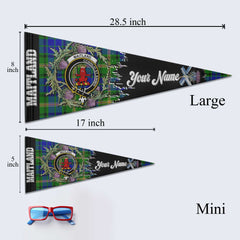 Clan Maitland Tartan Felt Pennant Crest And Plaid Basic Style