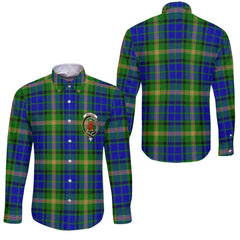 Clan Maitland Tartan Long Sleeve Button Shirt Crest And Plaid Basic Style