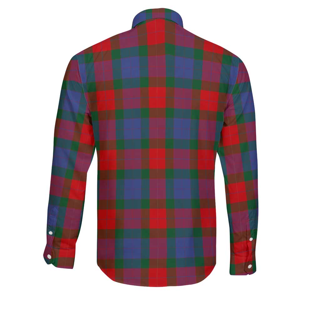 Clan Mar Tartan Long Sleeve Button Shirt Crest And Plaid Basic Style