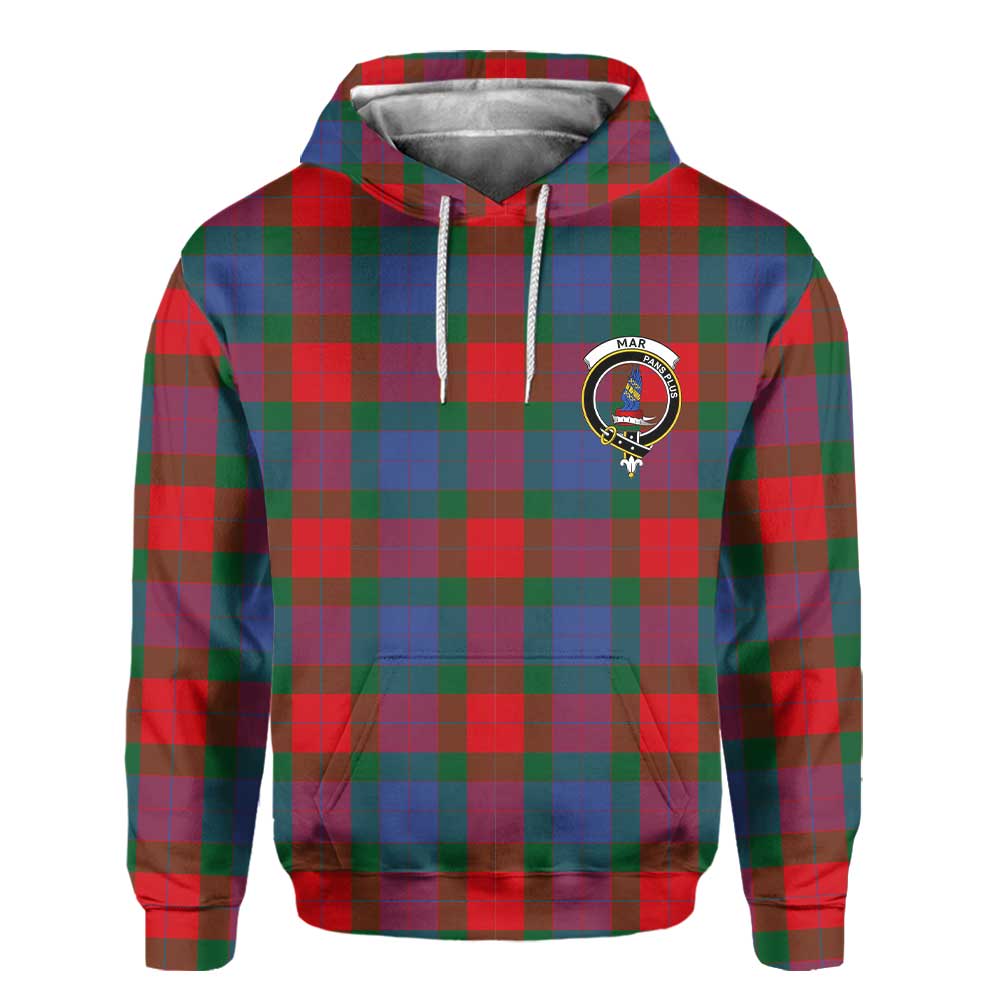 Clan Mar Tartan Men Hoodie Crest And Plaid Basic Style