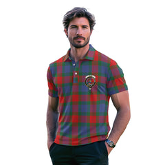 Clan Mar Tartan Men Polo Shirt Crest And Plaid Basic Style
