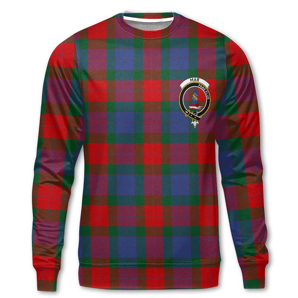 Clan Mar Tartan Men Sweatshirt Crest And Plaid Basic Style
