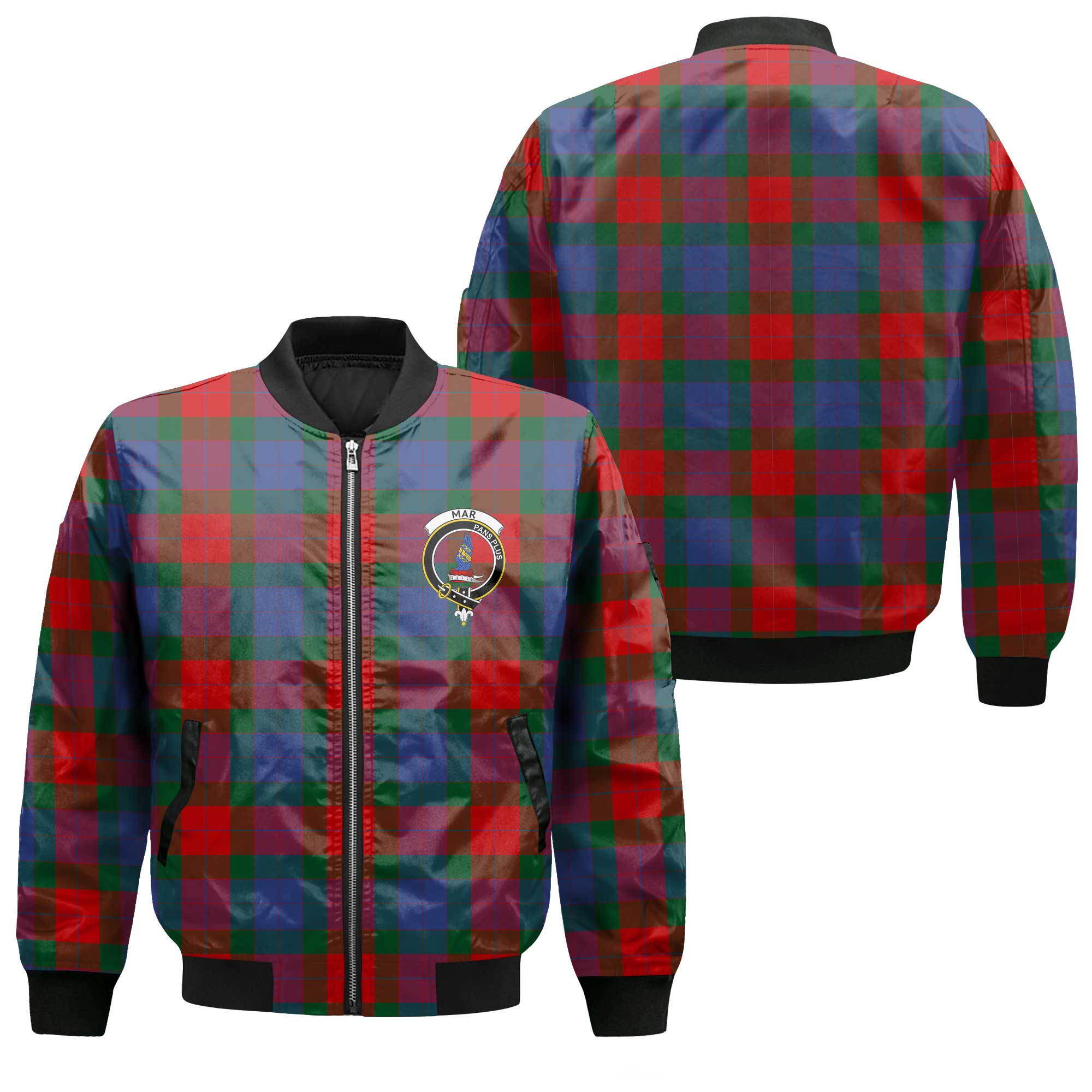 Clan Mar Tartan Women Bomber Jacket Crest And Plaid Basic Style