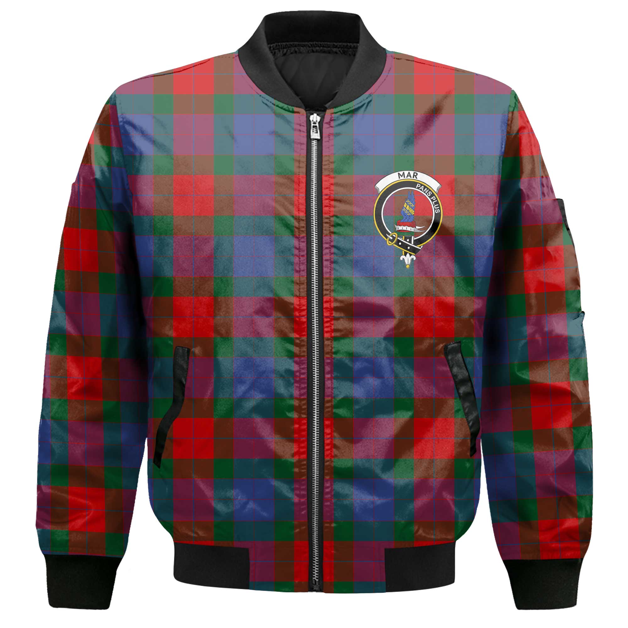 Clan Mar Tartan Women Bomber Jacket Crest And Plaid Basic Style