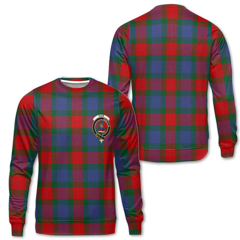 Clan Mar Tartan Women Sweatshirt Crest And Plaid Basic Style
