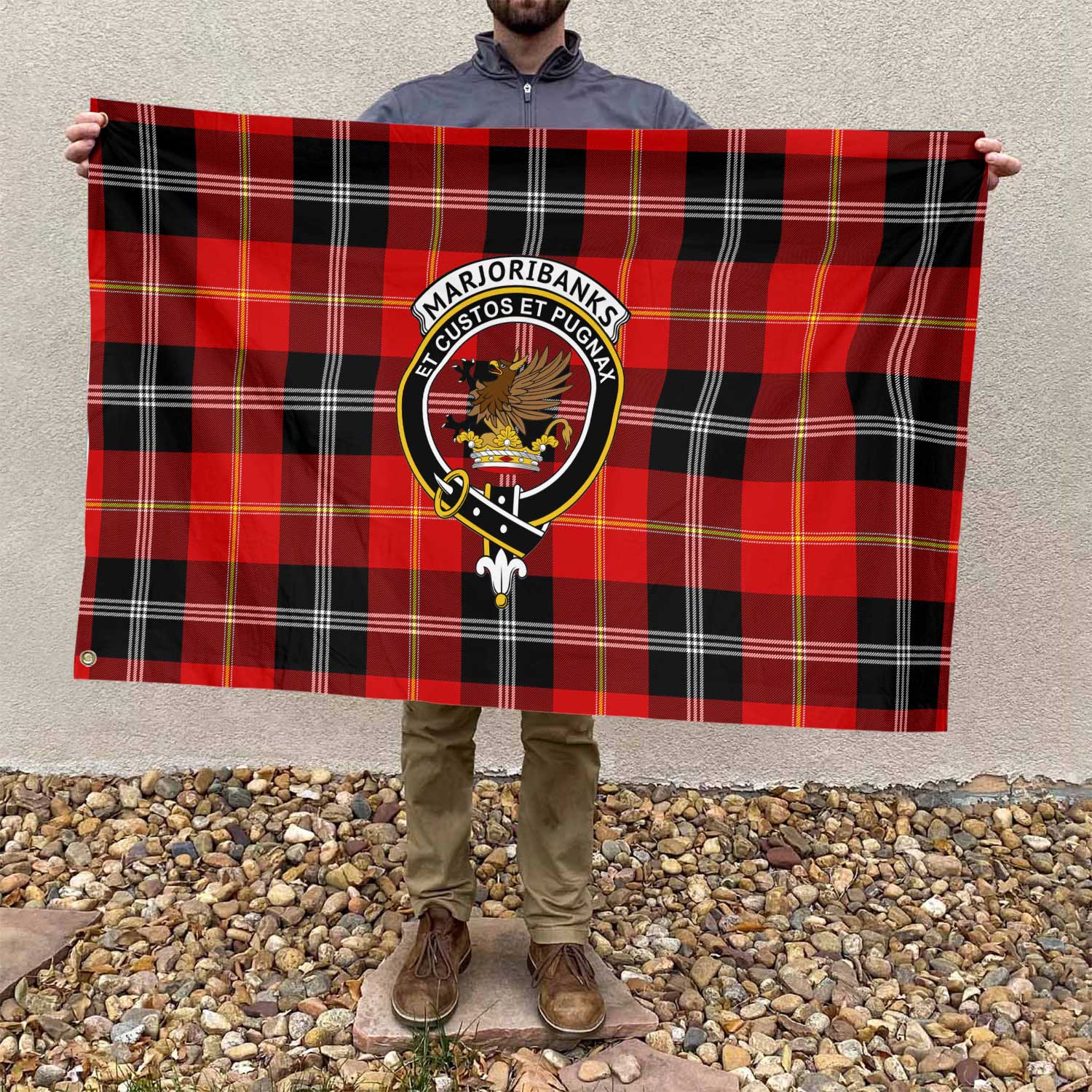 Clan Marjoribanks Tartan Flag Crest And Plaid Basic Style