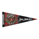 Clan Matheson Tartan Felt Pennant Crest And Plaid Basic Style