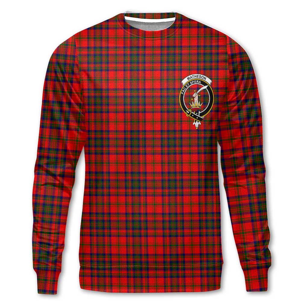 Clan Matheson Tartan Men Sweatshirt Crest And Plaid Basic Style