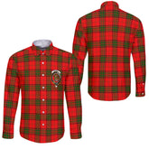 Clan Maxwell Tartan Long Sleeve Button Shirt Crest And Plaid Basic Style