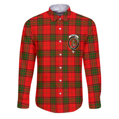Clan Maxwell Tartan Long Sleeve Button Shirt Crest And Plaid Basic Style