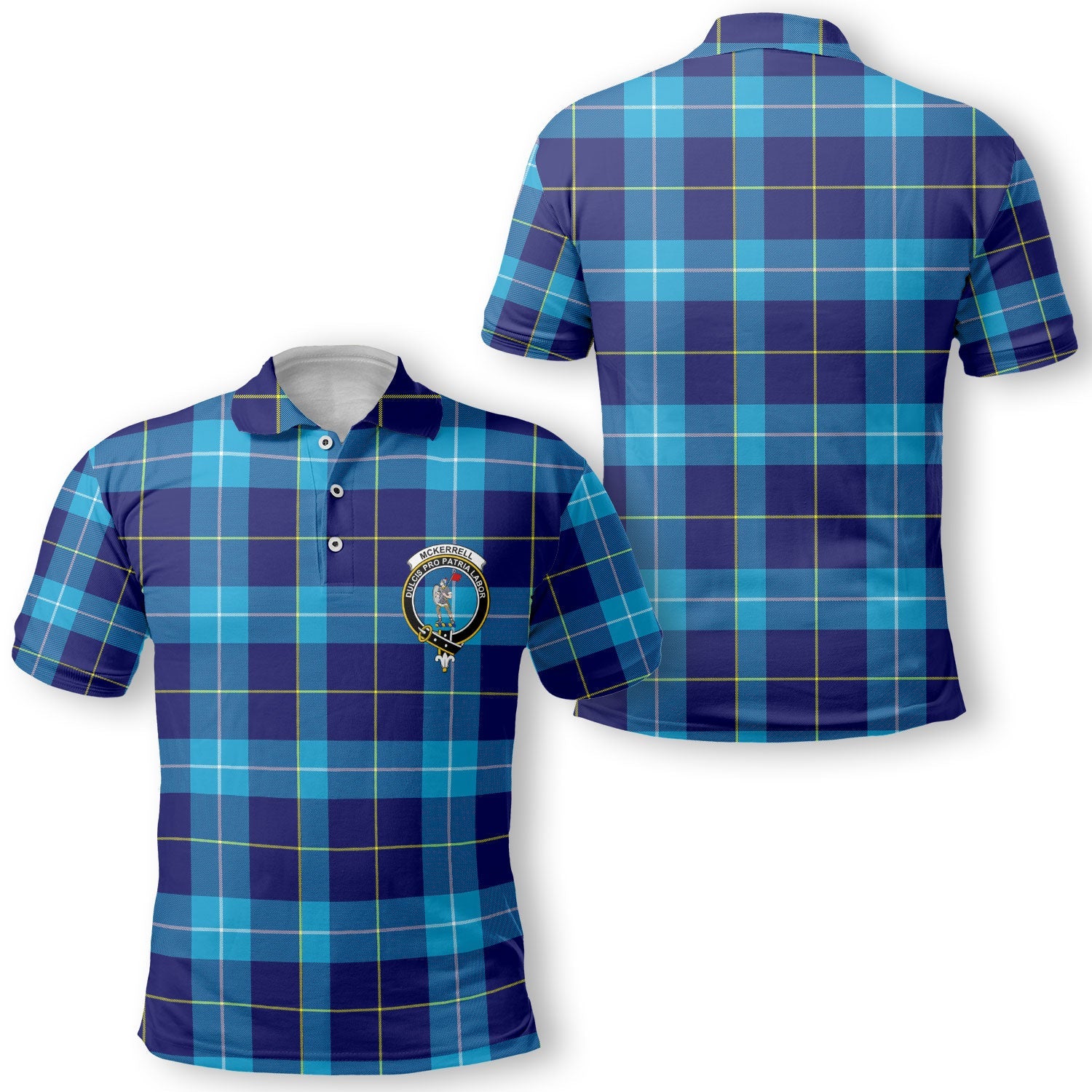 Clan Mckerrell Tartan Golf Men Polo Shirt Crest And Plaid Basic Style