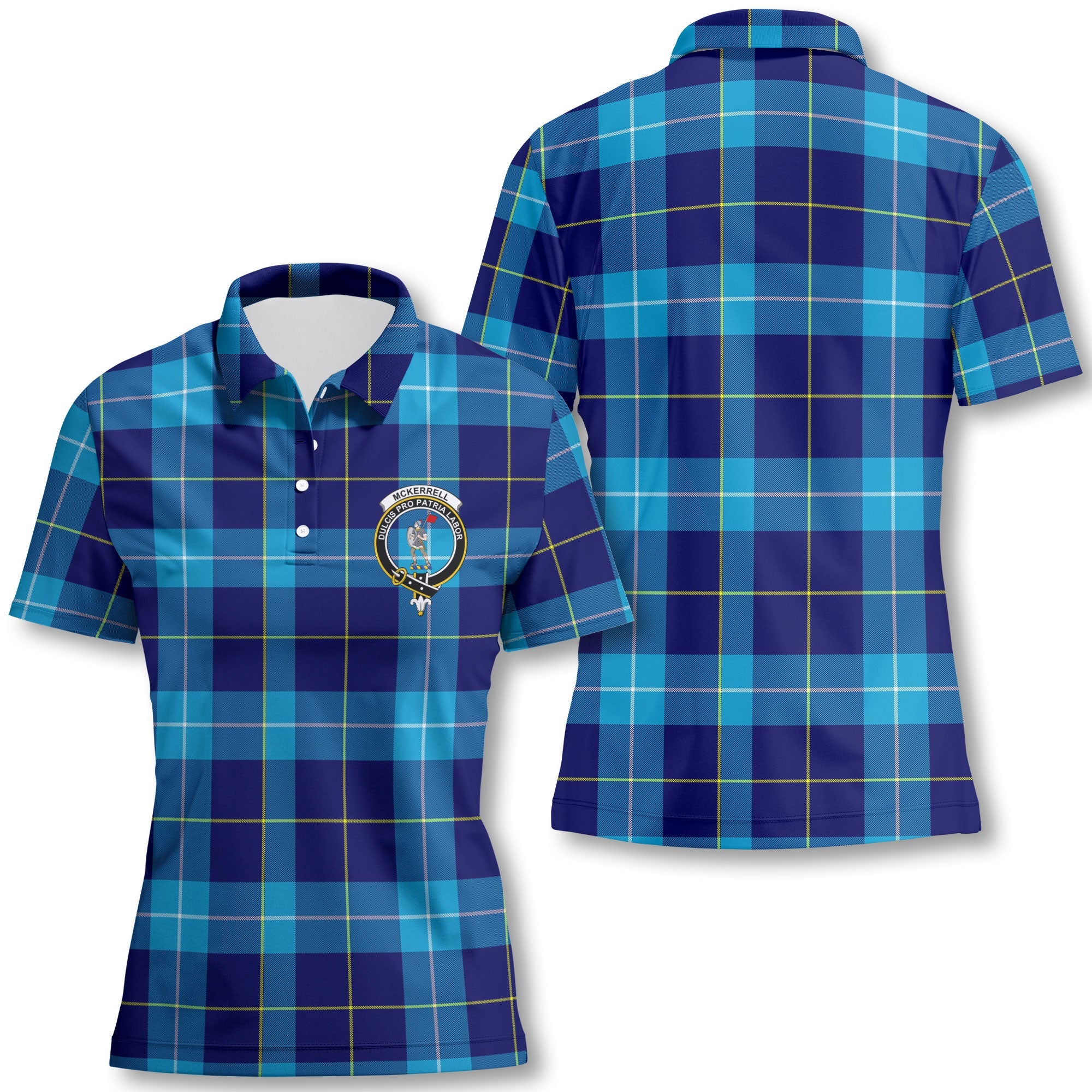 Clan Mckerrell Tartan Women Polo Shirt Crest And Plaid Basic Style