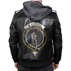 Clan Mckerrell Tartan Zip Leather Jacket Crest And Plaid Basic Style