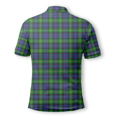 Clan Meldrum Tartan Men Polo Shirt Crest And Plaid Basic Style