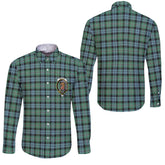 Clan Melville Tartan Long Sleeve Button Shirt Crest And Plaid Basic Style