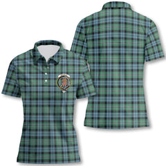 Clan Melville Tartan Women Polo Shirt Crest And Plaid Basic Style