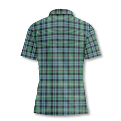 Clan Melville Tartan Women Polo Shirt Crest And Plaid Basic Style