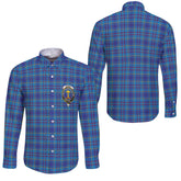 Clan Mercer Tartan Long Sleeve Button Shirt Crest And Plaid Basic Style