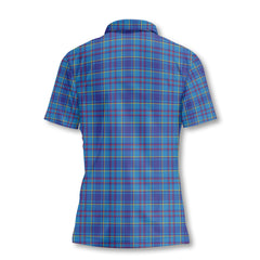 Clan Mercer Tartan Women Polo Shirt Crest And Plaid Basic Style