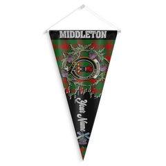 Clan Middleton Tartan Felt Pennant Crest And Plaid Basic Style