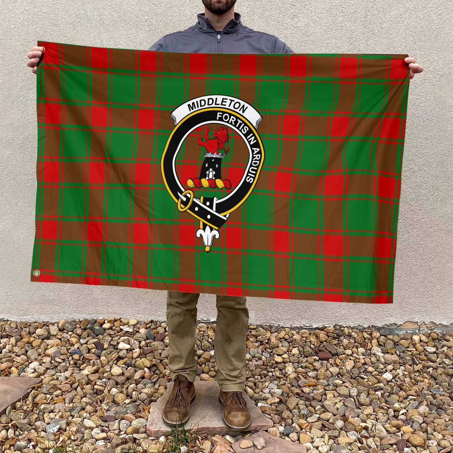 Clan Middleton Tartan Flag Crest And Plaid Basic Style
